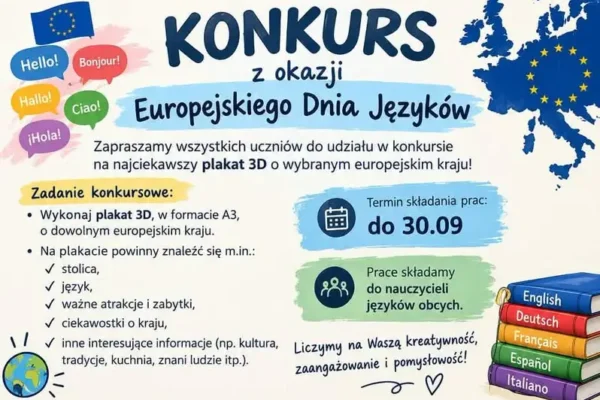 Europejski Dzień Języków w szkole – quizy, kawiarenka i konkurs na plakat 3D