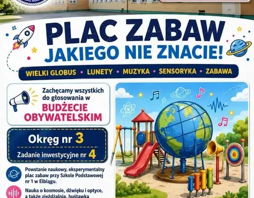 Elbląg: Szkoła Podstawowa nr 1 walczy o plac zabaw w głosowaniu