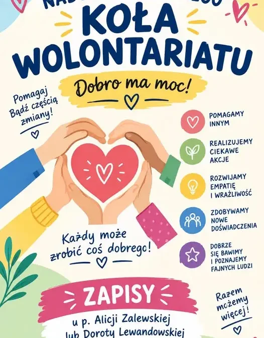 Szkolne Koło Wolontariatu zaprasza nowych członków – zapisy trwają
