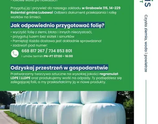 Gmina Rychliki: bezpłatny odbiór folii rolniczej w Grabowie