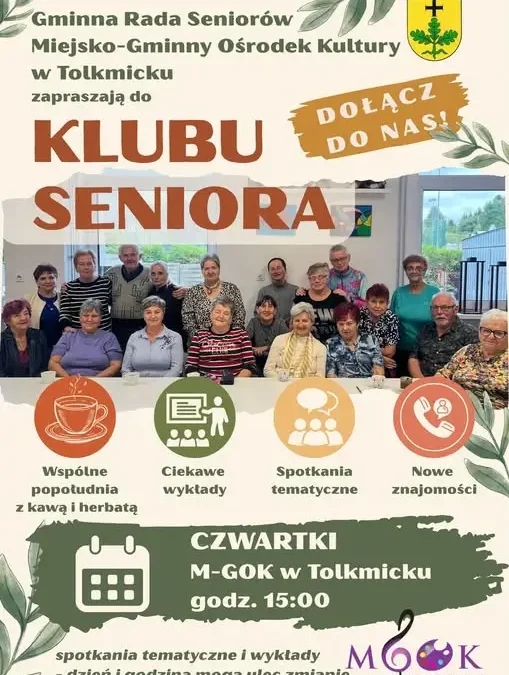 Klub Seniora w Tolkmicku zaprasza na czwartkowe spotkania