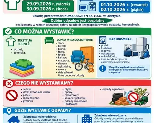 Gronowo Elbląskie: zbiórka odpadów wielkogabarytowych, elektrośmieci i tekstyliów