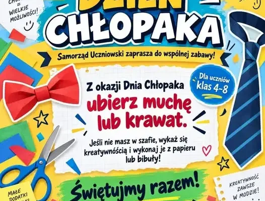 Dzień Chłopaka w Szkole Podstawowej nr 1 w Elblągu – mucha lub krawat na wesoło