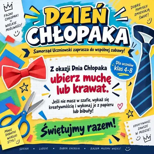 Dzień Chłopaka w Szkole Podstawowej nr 1 w Elblągu – mucha lub krawat na wesoło