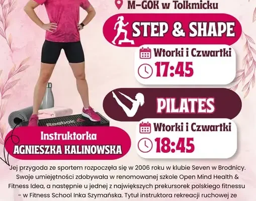 Step & Shape czy Pilates? M-GOK w Tolkmicku zaprasza na zajęcia z Agnieszką Kalinowską