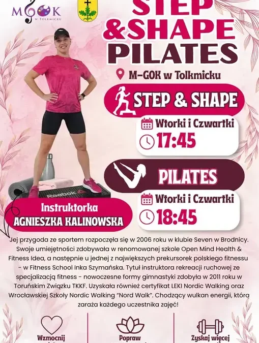 Step & Shape czy Pilates? M-GOK w Tolkmicku zaprasza na zajęcia z Agnieszką Kalinowską