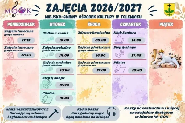 M-GOK w Tolkmicku startuje z nowym sezonem zajęć 2026/2027