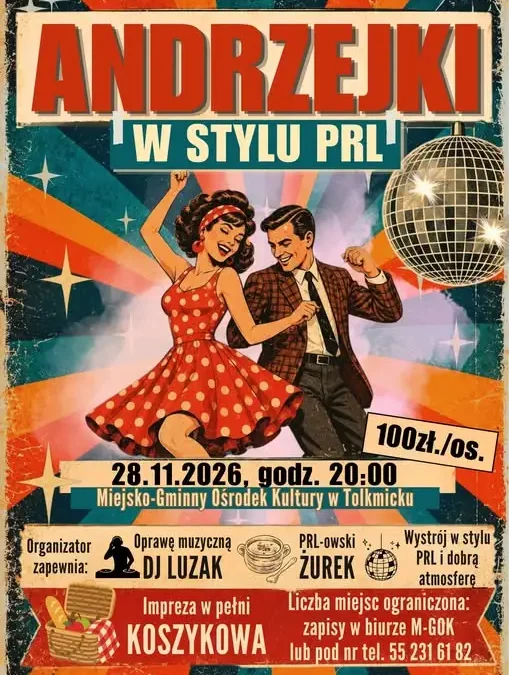 Nostalgiczna noc w rytmie PRL – impreza w Tolkmicku już 28 listopada