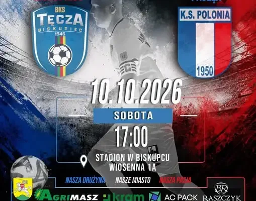 Polonia Pasłęk zagra z Tęczą Biskupiec w IV lidze