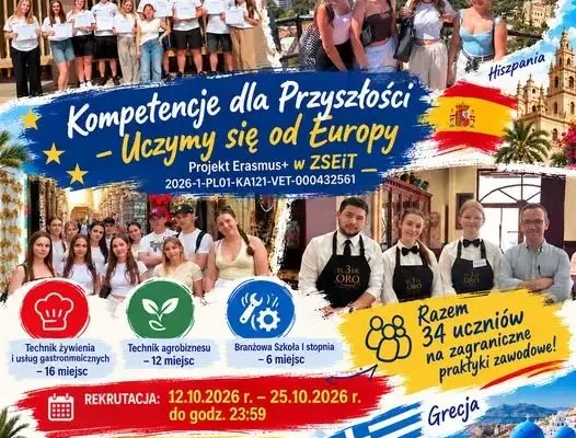 Pasłęk: rusza rekrutacja do Erasmus+. 34 uczniów wyjedzie na zagraniczne praktyki