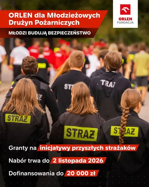 Fundacja ORLEN wspiera Młodzieżowe Drużyny Pożarnicze – do 20 tys. zł na projekty