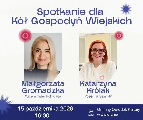 Spotkanie Kół Gospodyń Wiejskich z Gminy Markusy – 15 października w Zwierznie