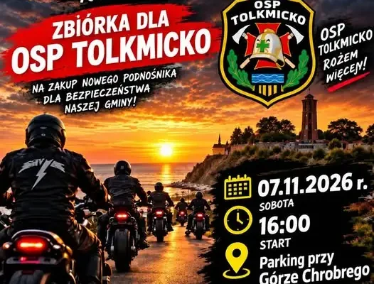 Tolkmicko: motocykliści z Lightning Riders wspierają zbiórkę na nowy podnośnik dla OSP