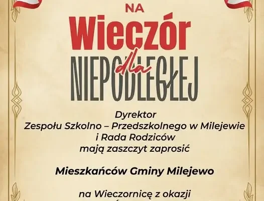 Wieczornica niepodległościowa w Milejewie – 10 listopada w szkole