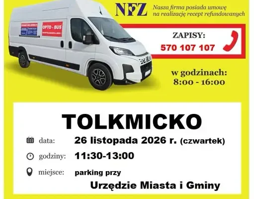 Bezpłatne badanie wzroku w Tolkmicku – optobus odwiedzi gminę